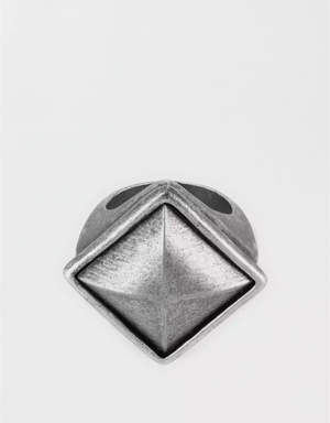 Bijoux American Eagle Antiqued Faceted Pyramid Ring Argent Homme | WDC-82904179
